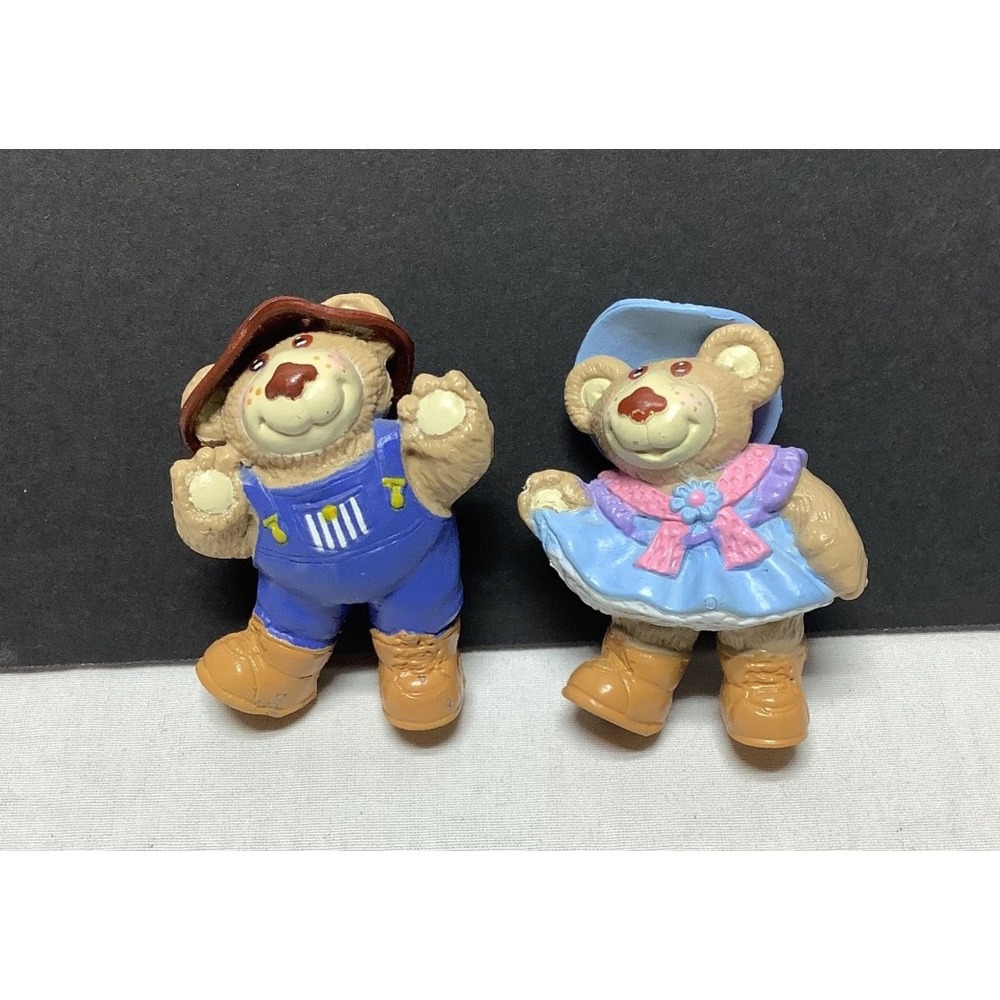 Vintage Furskins PVC Bears Happy Dad Dancing Bear & Country Dress Bear 1986